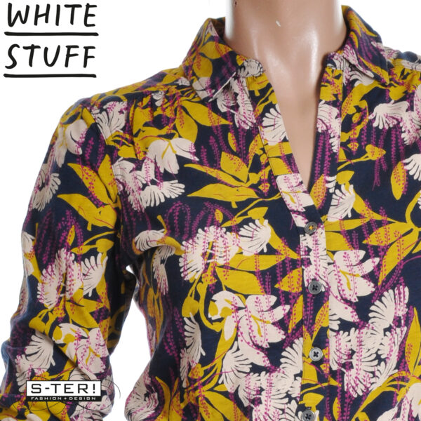 W18.2 WHITE STUFF ANNIE JERSEY SHIRT NAVY MULTI 444331 - Afbeelding 6