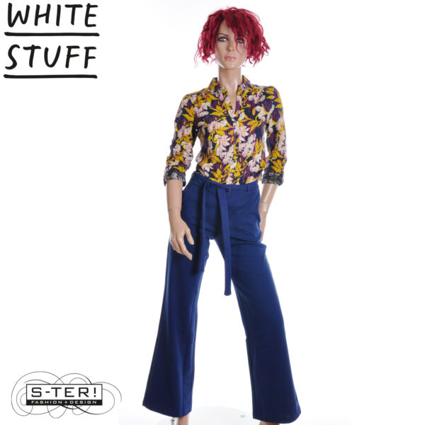 W18.2 WHITE STUFF ANNIE JERSEY SHIRT NAVY MULTI 444331 - Afbeelding 5