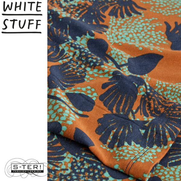 W18.4 WHITE STUFF CAMILLE HIGH NECK TOP ORANGE MULTI 444324 - Afbeelding 3