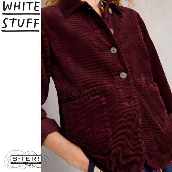 W18.12 WHITE STUFF CARRIE CORD JACKET DK PLUM 444234 - Afbeelding 4