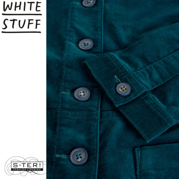 W18.35 WHITE STUFF CARRIE VELVET JACKET DK TEAL 444726 - Afbeelding 4