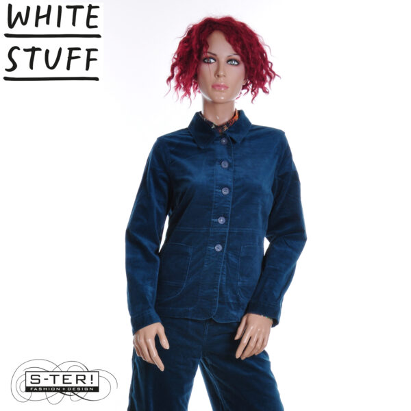 W18.35 WHITE STUFF CARRIE VELVET JACKET DK TEAL 444726