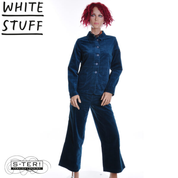 W18.39 WHITE STUFF TIA VELVET WIDE LEG CROP DK TEAL 444723 - Afbeelding 9