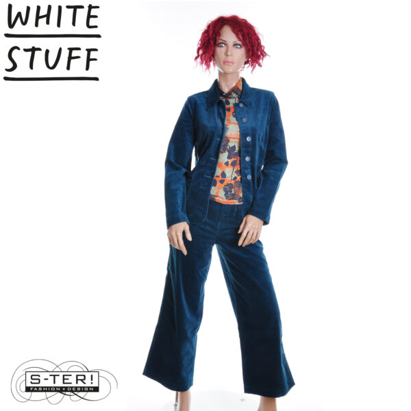 W18.39 WHITE STUFF TIA VELVET WIDE LEG CROP DK TEAL 444723 - Afbeelding 8