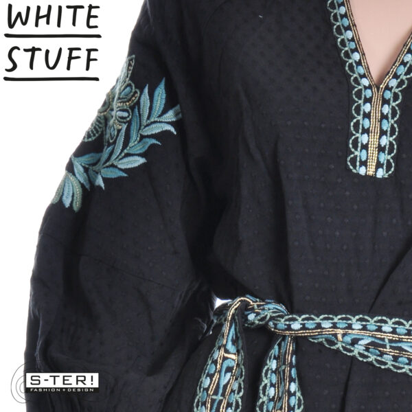 W18.31 WHITE STUFF EVIE EMBROIDERED DRESS BLK MLT 444721 - Afbeelding 7