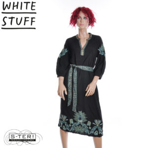 W18.31 WHITE STUFF EVIE EMBROIDERED DRESS BLK MLT 444721