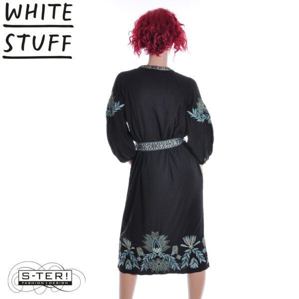W18.31 WHITE STUFF EVIE EMBROIDERED DRESS BLK MLT 444721 - Afbeelding 6