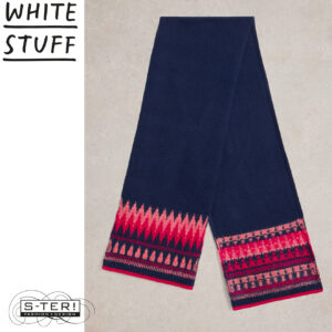 W18.42 WHITE STUFF FAIRISLE knitted scarf NAVY MULTI 444773