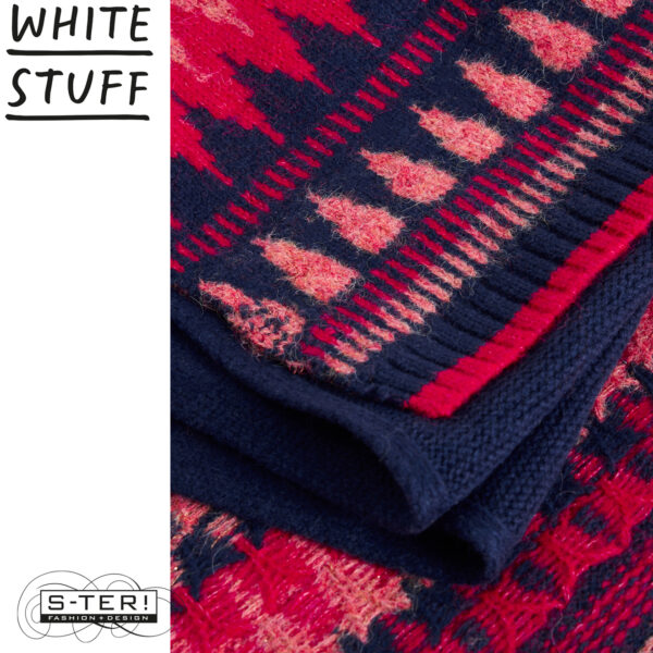 W18.42 WHITE STUFF FAIRISLE knitted scarf NAVY MULTI 444773 - Afbeelding 3
