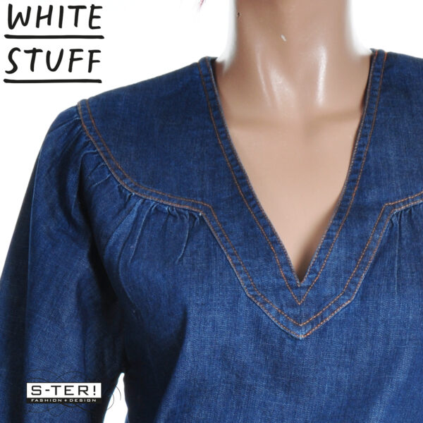 W18.15 WHITE STUFF LEO DENIM TOP DK DENIM 444368 - Afbeelding 3