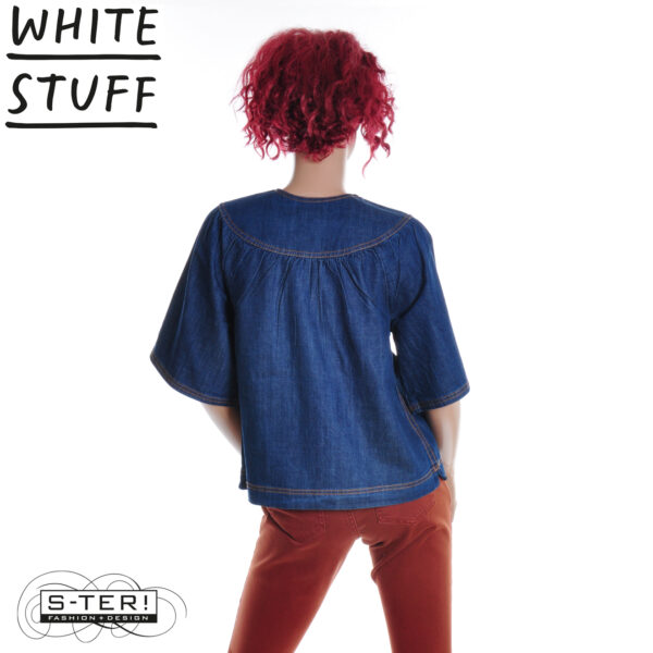 W18.15 WHITE STUFF LEO DENIM TOP DK DENIM 444368 - Afbeelding 2