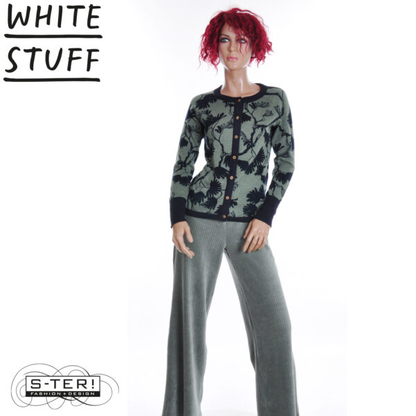 W18.8 WHITE STUFF LULU PRINT CARDI GREEN PRINT 444551 - Afbeelding 6