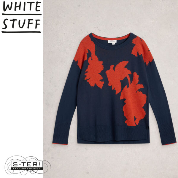 W18.33 WHITE STUFF OLIVE FLORAL JUMPER NAVY MULTI 444670 - Afbeelding 2