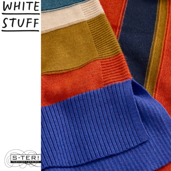 W18.34 WHITE STUFF OLIVE STITCH STRIPE JUMPER RED MULTI 444646 - Afbeelding 3