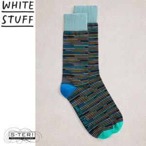 W18.25 WHITE STUFF PATTERN ANKLE SOCK NAVY MULTI 444127