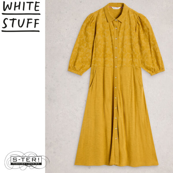 W18.9 WHITE STUFF RUA EMBROIDERED JERSEY DRESS MID CHART 444375 - Afbeelding 2