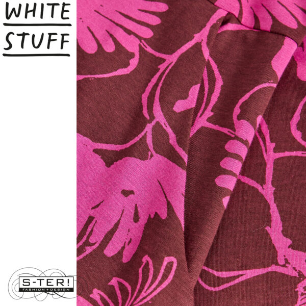 W18.10 WHITE STUFF RUA JERSEY SHIRT DRESS PINK PRINT 444340 - Afbeelding 4