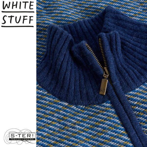 W18.47 WHITE STUFF SELBY STRIPE FUNNEL NECK BLUE MLT 444570 - Afbeelding 5