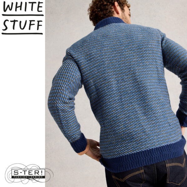 W18.47 WHITE STUFF SELBY STRIPE FUNNEL NECK BLUE MLT 444570 - Afbeelding 4