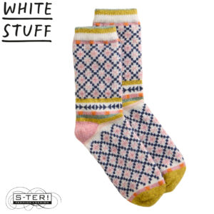 W18.43 WHITE STUFF STAR FAIRISLE WOOL SOCK NAT MLT 444791