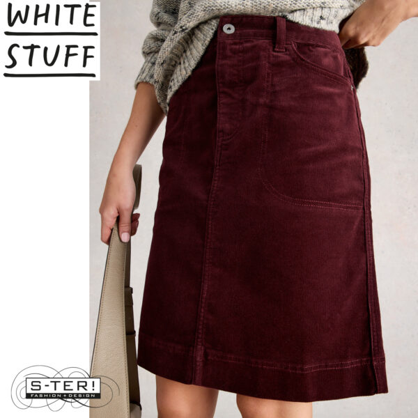 W18.13 WHITE STUFF TIA CORD SKIRT DK PLUM 444227 - Afbeelding 5