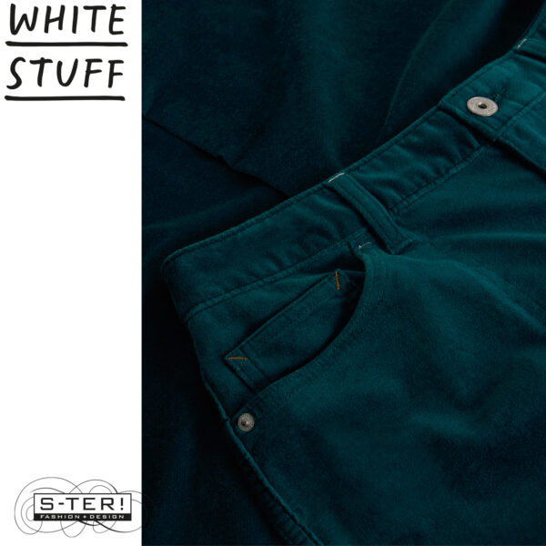 W18.39 WHITE STUFF TIA VELVET WIDE LEG CROP DK TEAL 444723 - Afbeelding 3