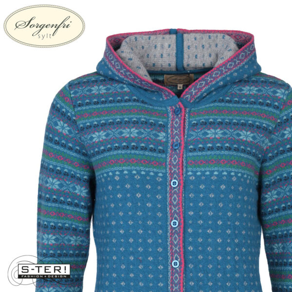 W11.21 SORGENFRI ANN D10 CARDIGAN LONG 02252-0137 LAKE - Afbeelding 3