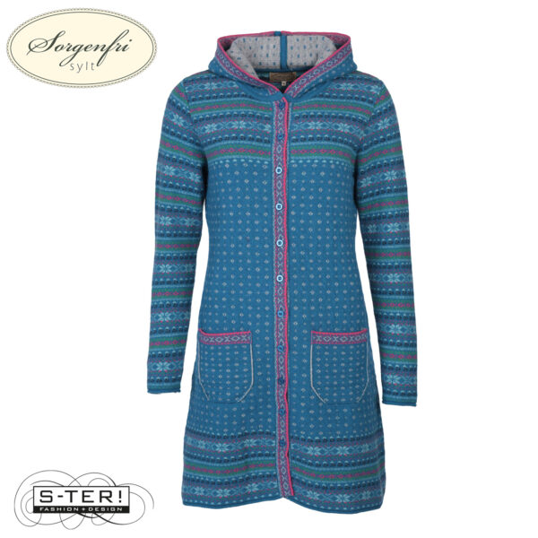 W11.21 SORGENFRI ANN D10 CARDIGAN LONG 02252-0137 LAKE - Afbeelding 2