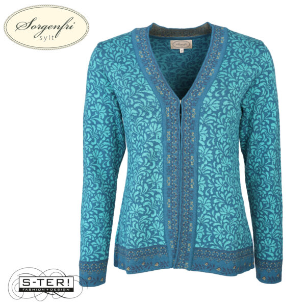 W11.24 SORGENFRI MY D8 CARDIGAN  02252-0121 lake - Afbeelding 2