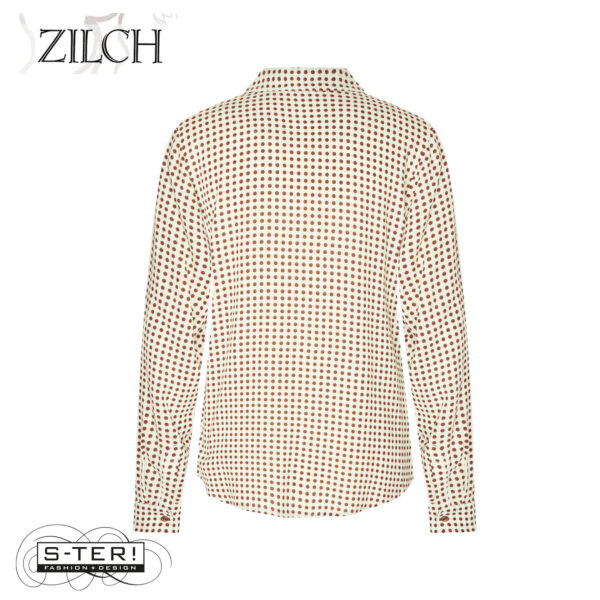 W21.12 ZILCH BLOUSE BASIC 52RAC15.054P DUO DOTS MAHOGONY - Afbeelding 3