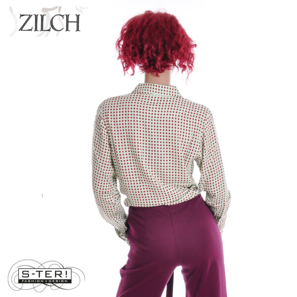 W21.12 ZILCH BLOUSE BASIC 52RAC15.054P DUO DOTS MAHOGONY - Afbeelding 6