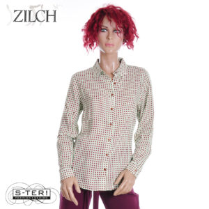 W21.12 ZILCH BLOUSE BASIC 52RAC15.054P DUO DOTS MAHOGONY