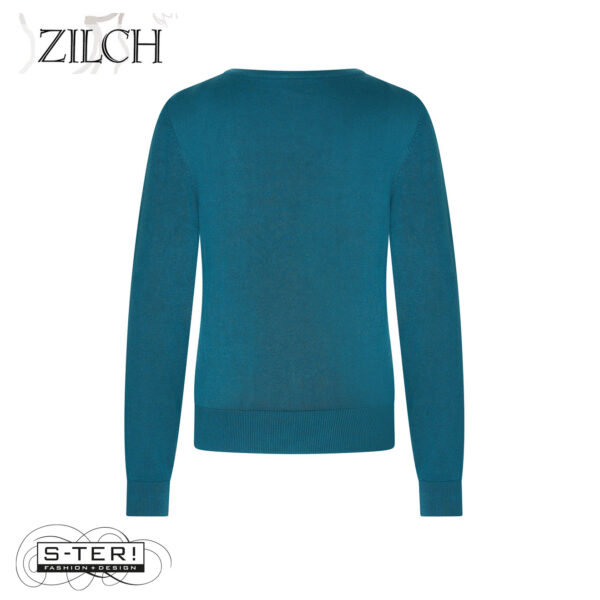 W21.6 ZILCH CARDIGAN V NECK 252BAS20.001 PETROL - Afbeelding 3