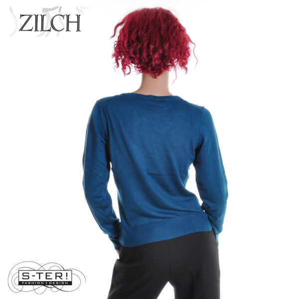 W21.6 ZILCH CARDIGAN V NECK 252BAS20.001 PETROL - Afbeelding 4