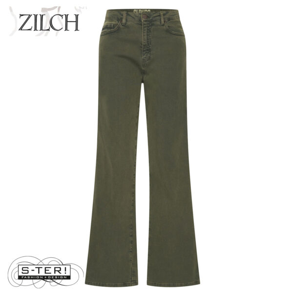 W21.2 ZILCH LOTUS WIDE LEG 252HCE04 DARK GREEN - Afbeelding 2