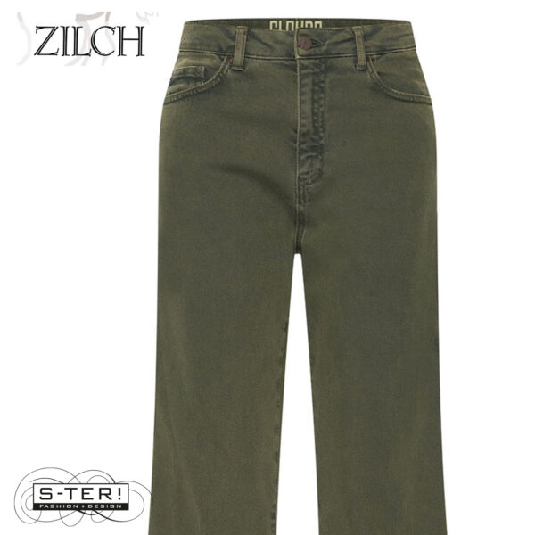 W21.2 ZILCH LOTUS WIDE LEG 252HCE04 DARK GREEN - Afbeelding 3