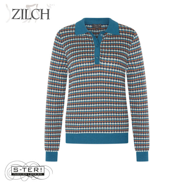 W21.7 ZILCH SWEATER BUTTONS 52COT30.112 MULTI SAGE - Afbeelding 2