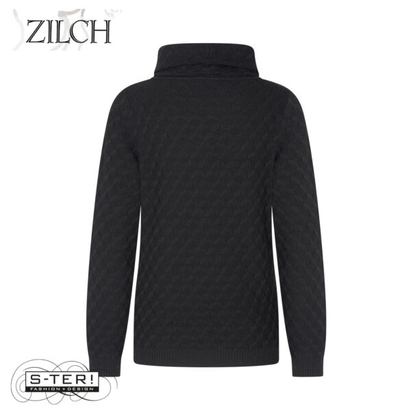 W21.8 ZILCH SWEATER HIGH NECK 52COTF30.056 BLACK - Afbeelding 2