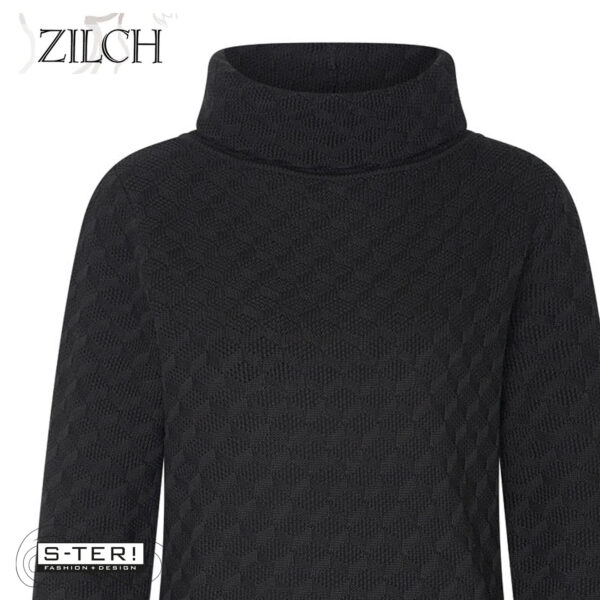 W21.8 ZILCH SWEATER HIGH NECK 52COTF30.056 BLACK - Afbeelding 3