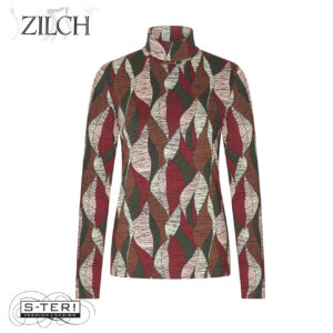 W21.9 ZILCH TOP HIGH NECK 52EVI10.111P LEAVES CELLERY
