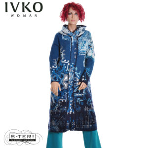 W8.7 IVKO jacquard coat with hoodie kilim pattern marine 252601.039