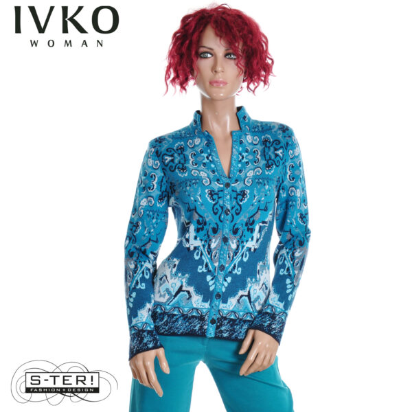 W8.11 IVKO JACQUARD JACKET kilim pattern marine 252615.039