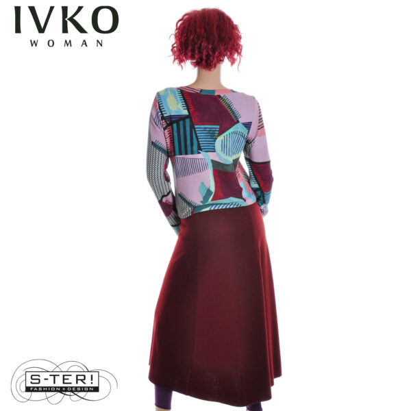 W8.6 IVKO SOLID A LINE MIDI SKIRT BROWN-RED 252451.048 - Afbeelding 3
