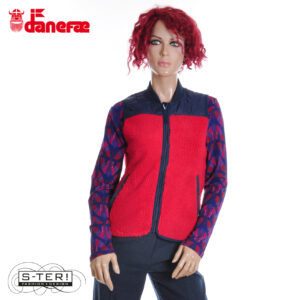 W5.48 danefae DANEWALNUT FLEECE BODYWARMER DK NAVY/DK RED