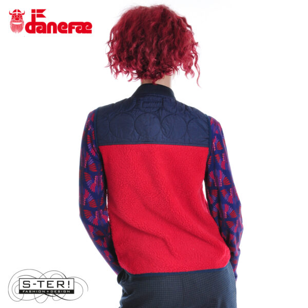 W5.48 danefae DANEWALNUT FLEECE BODYWARMER DK NAVY/DK RED - Afbeelding 5
