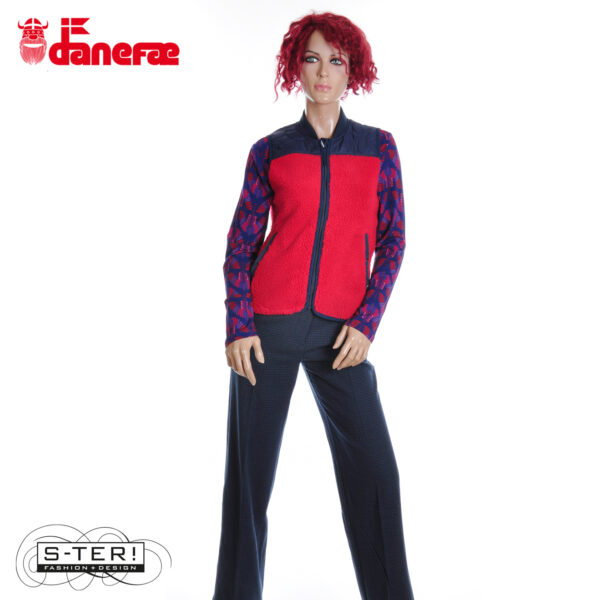 W5.48 danefae DANEWALNUT FLEECE BODYWARMER DK NAVY/DK RED - Afbeelding 6