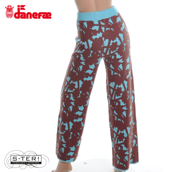 W5.45 danefae DANEXCLUSIVE JAQUARD VISCOSE PANTS DK MERLOT/GREY DUCK - Afbeelding 8