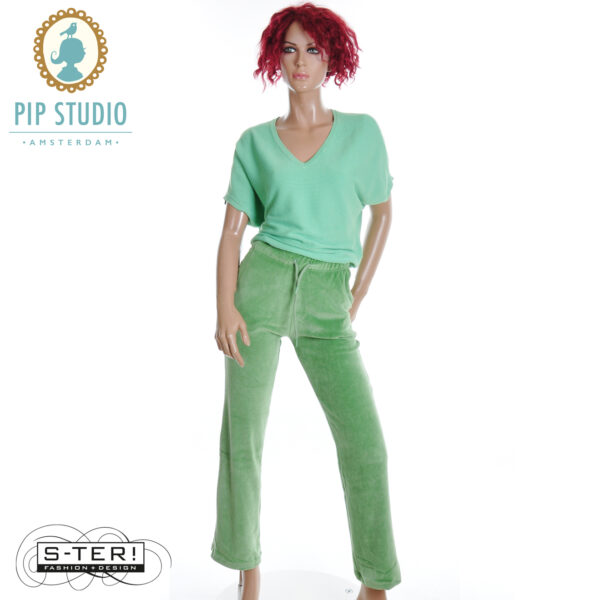 W25.5 pip studio BRITTA LONG TROUSERS VELVET GREEN