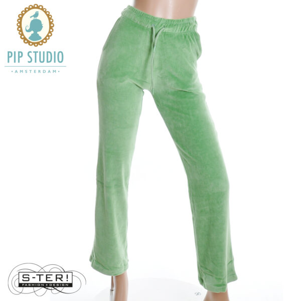 W25.5 pip studio BRITTA LONG TROUSERS VELVET GREEN - Afbeelding 6