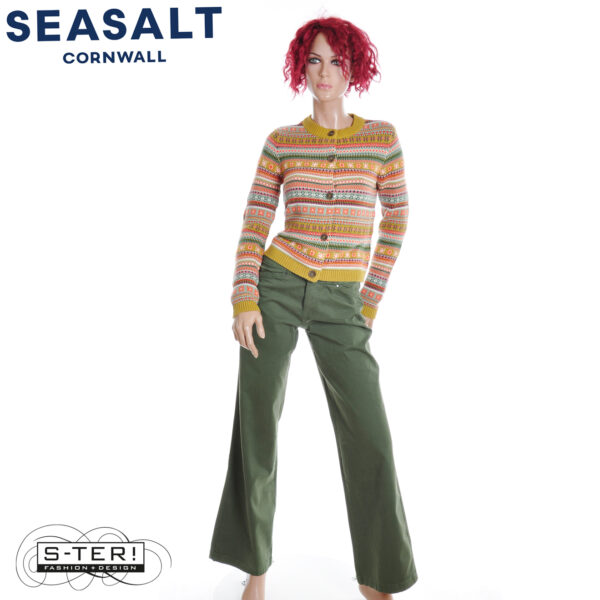 W7.11 Seasalt Cornwall COVE COTTAGE CARDIGAN CARVED RELIEF PEAR MULTI - Afbeelding 7
